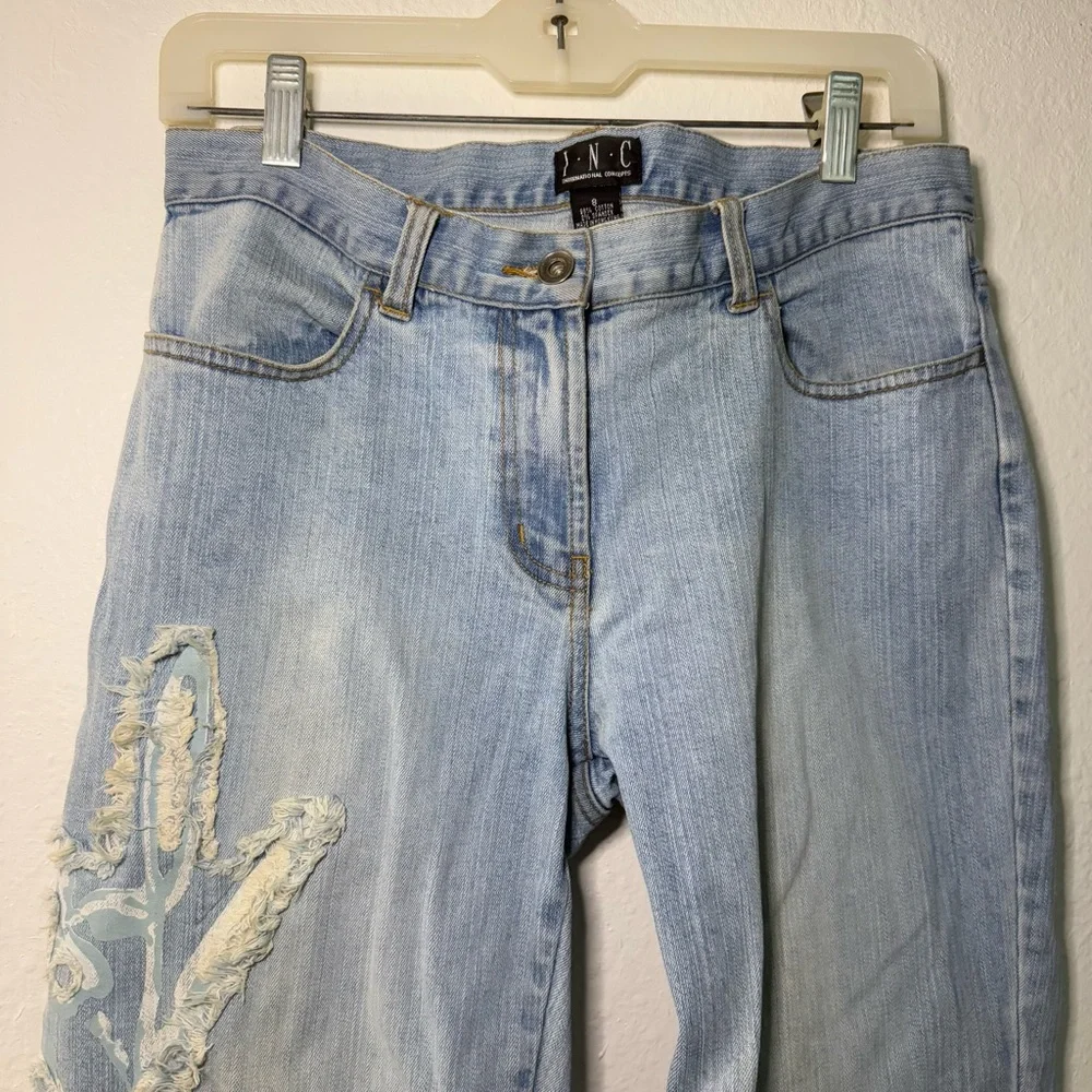 INC International Concepts Bootcut Jeans with Embroidered Leg Detail - Picture 8 of 11